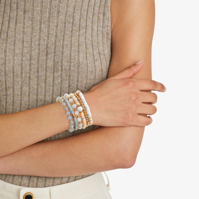 Aigrnc Boho Beaded Stretch Bracelets For Women Stackable Crystal Gold Plated Beaded Bracelets Set Trendy Handmade Friendship Braeclet Jewelry Gifts - Image 4